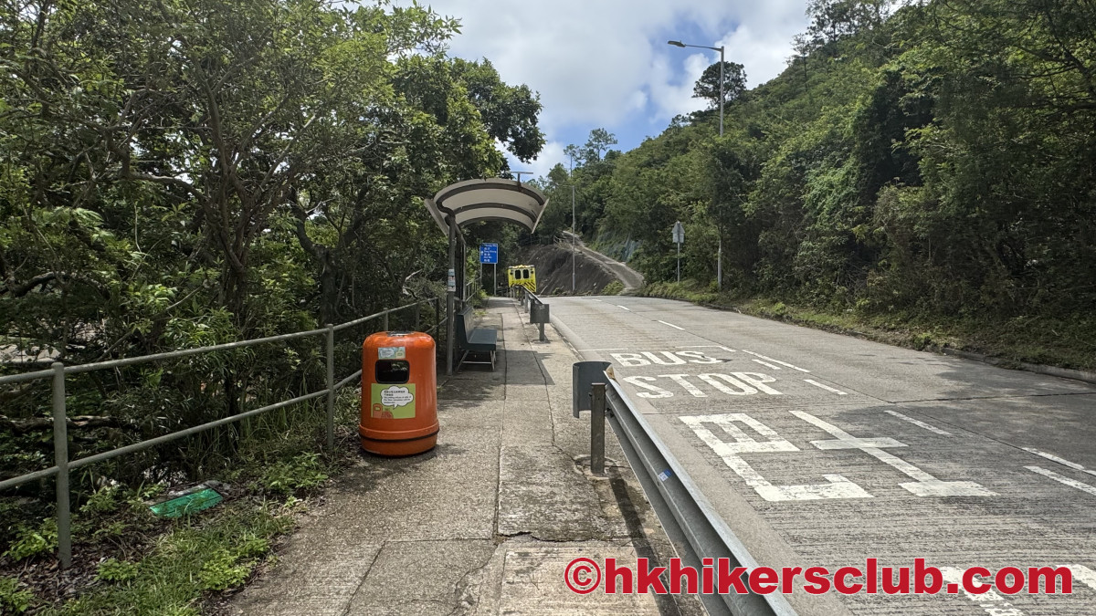 Walk up the road about 5-8 min to the starting point of the Shek Pik country trail.
