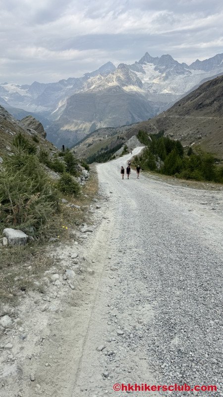 The main road all the way down to Zermatt